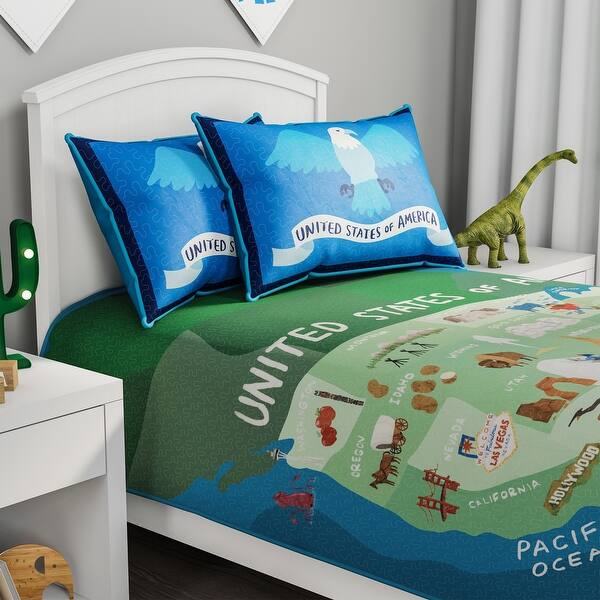 American Independence Day Bedding set American map