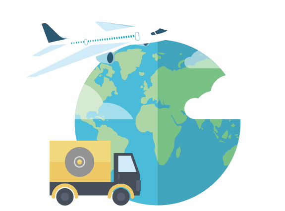 dropshipping-shipping-method-yellow-van-white-airplane-earth