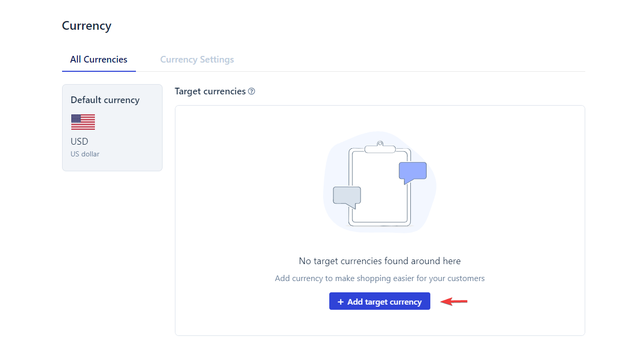 Add target currencies when you convert it