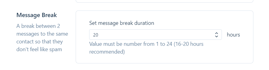 Setting Message Break Is Important To Avoid Spam User