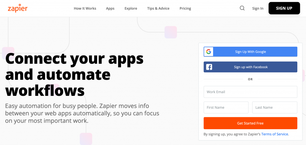 Screenshoot-Zapier-Home-Page